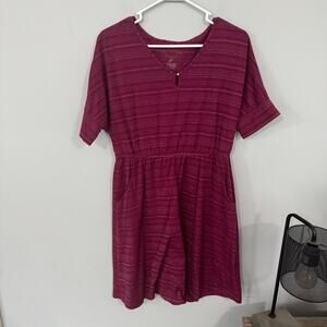 Sonoma Fitted Waist Short Sleeve Dress Women's Size Large Pockets Comfortable